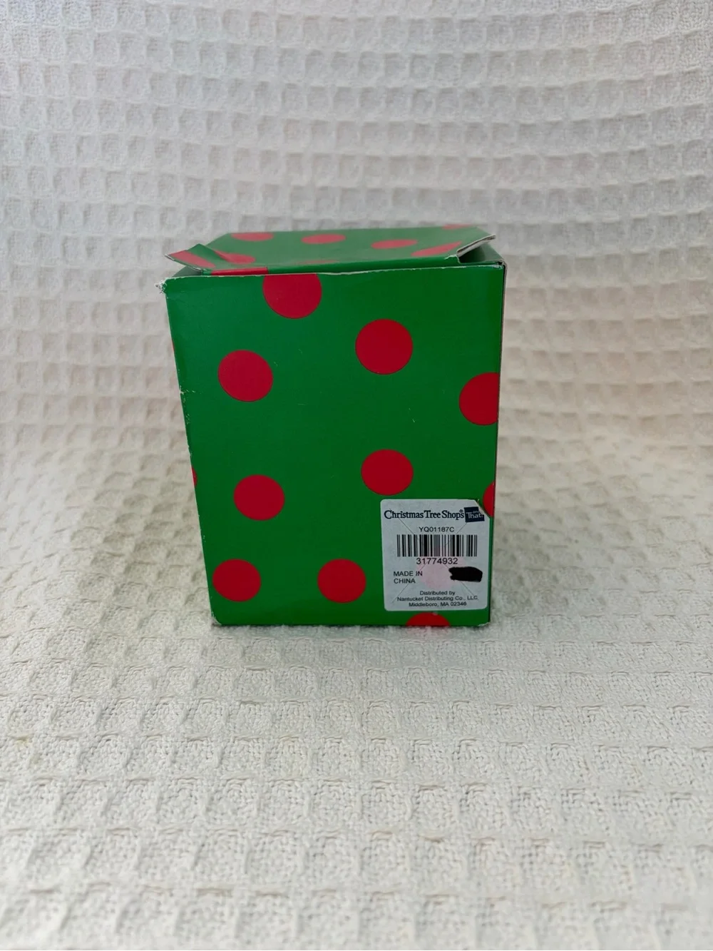 The Christmas Tree Shops Monogram P Red Glitter Ornament With Polka Dots & Bow